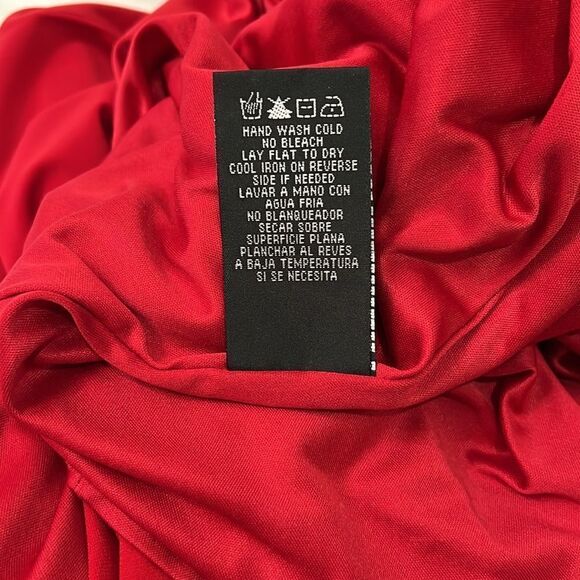 Morgan & Co Juniors Dress Red Formal Size 7 Sleeveless V Neck Sheer Mesh Maxi - Picture 8 of 9